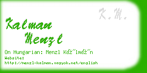 kalman menzl business card